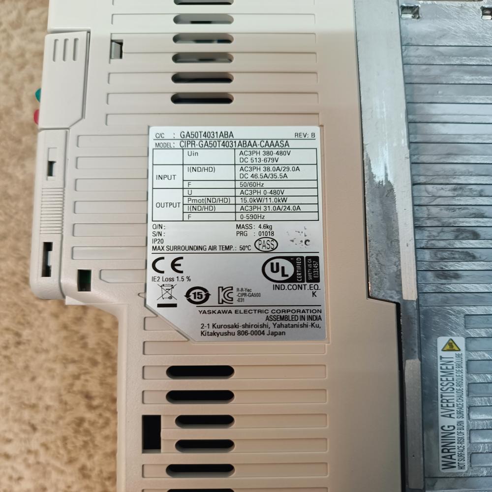 CIPR-GA50T4031ABAA-CAAASA INV STD - Yaskawa Ac Drive GA500