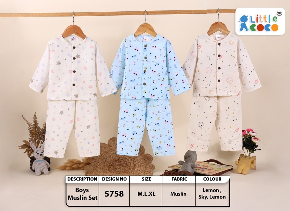 5758 BOYS MUSLIN SETS