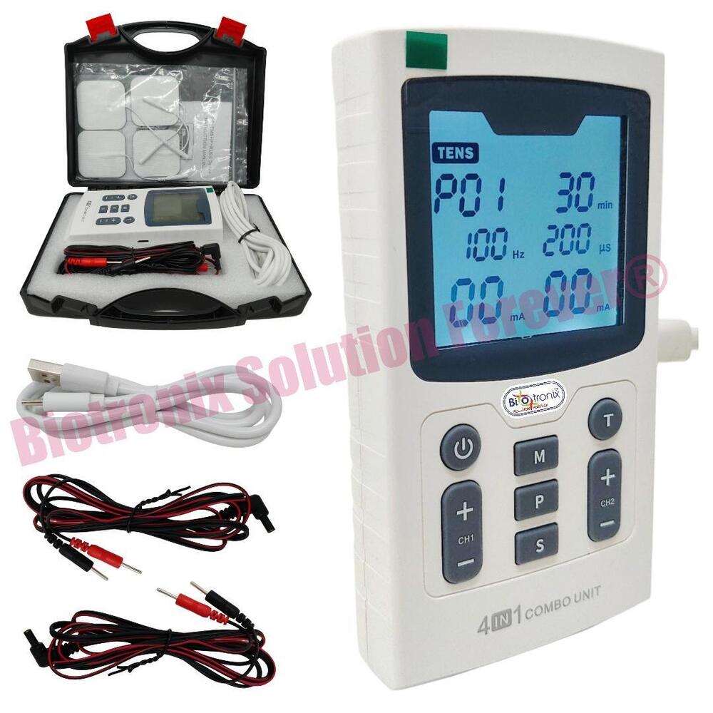 Electrotherapy Combo Machine 4 in 1 with Carry Case Portable