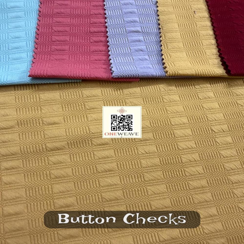 BUTTON CHECKS POLYESTER LYCRA FABRIC