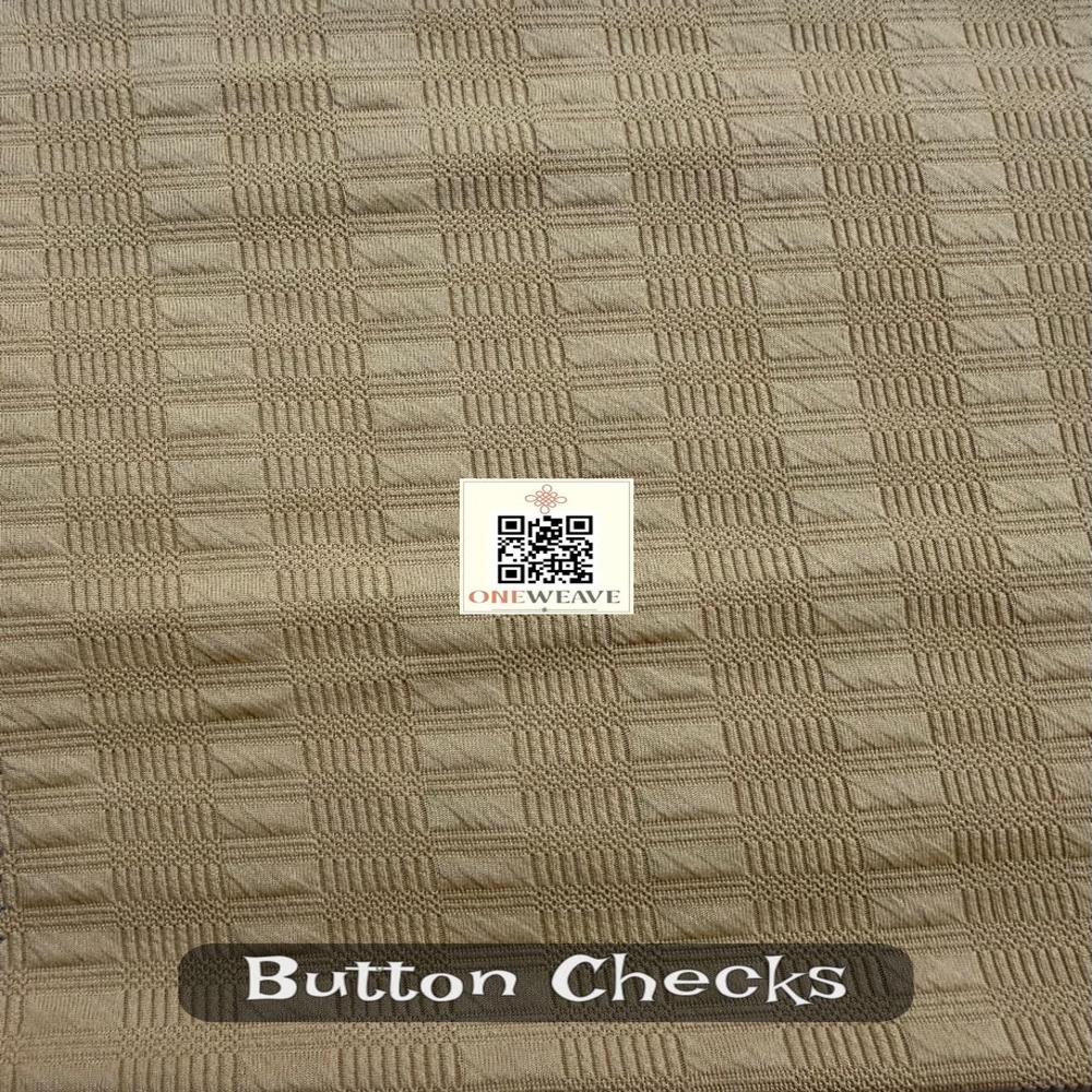 BUTTON CHECKS POLYESTER LYCRA FABRIC