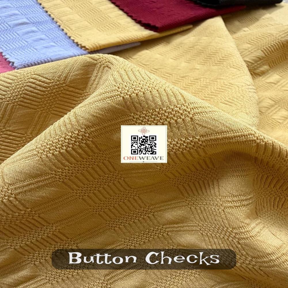 Button Checks Polyester Lycra Fabric