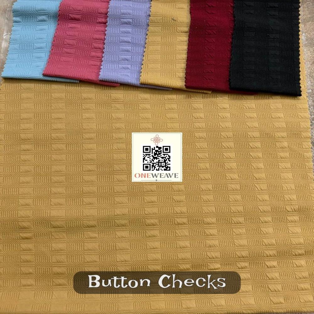 BUTTON CHECKS POLYESTER LYCRA FABRIC