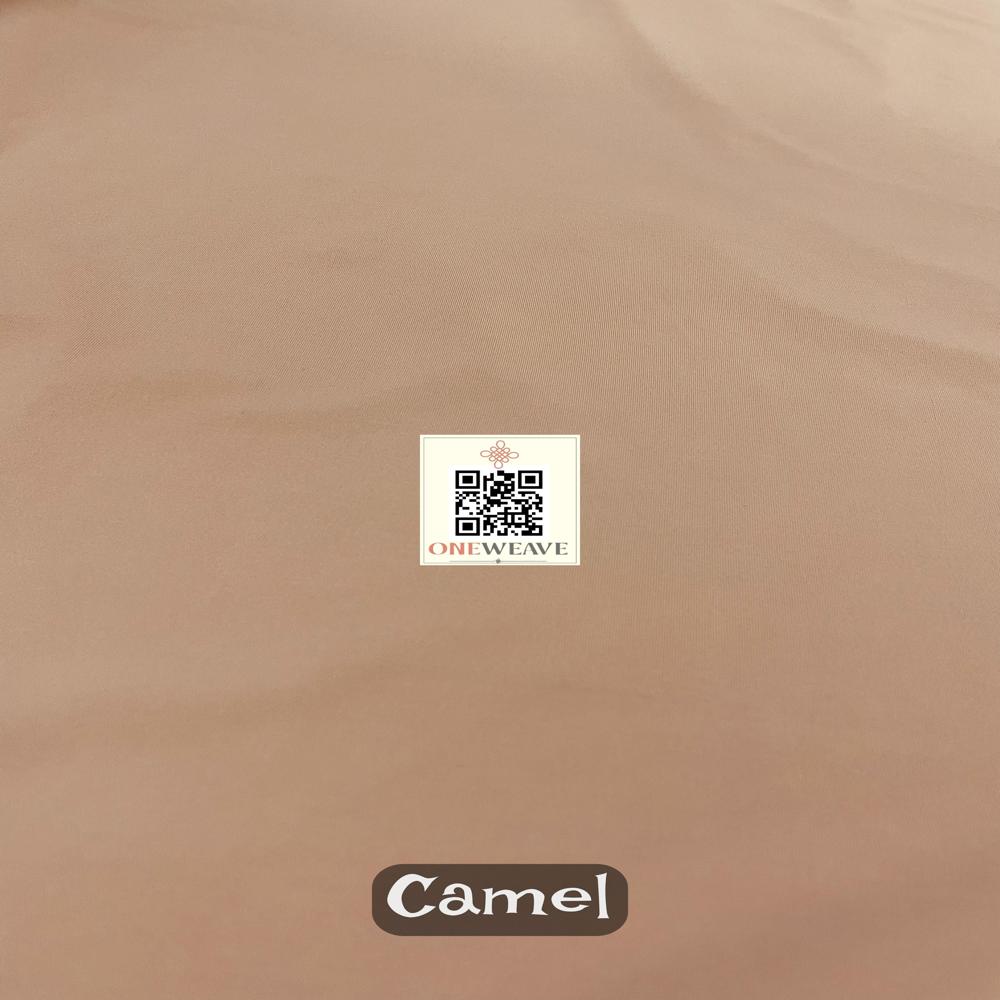 Camel Polyester Lycra Fabric - 220-250gsm, 58-60 Inch Width, Camel Color | Stretchable, Durable, Wrinkle Resistant, Soft Finish