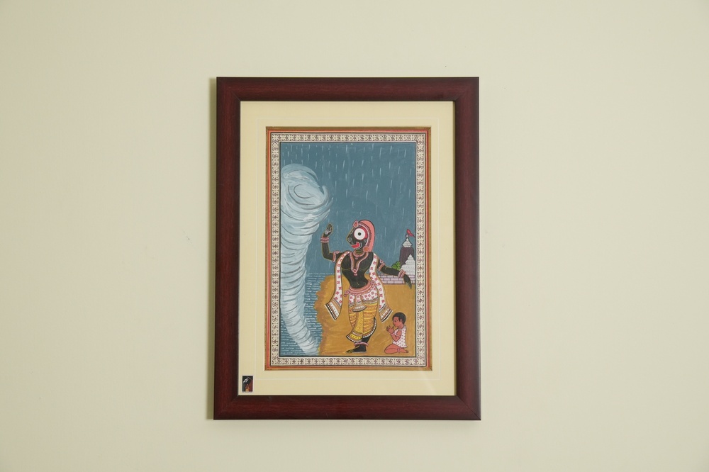 The Divine Protector Jagannath Pattachitra Painting on Tassar Silk