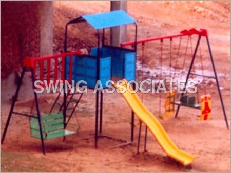 Plastic And Metal Kids Play Hut Slide