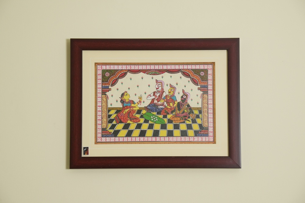 The Offering To Jagannath Pattachitra Painting On Tassar Silk - Size: 22 X 16 Inches (Approx.)