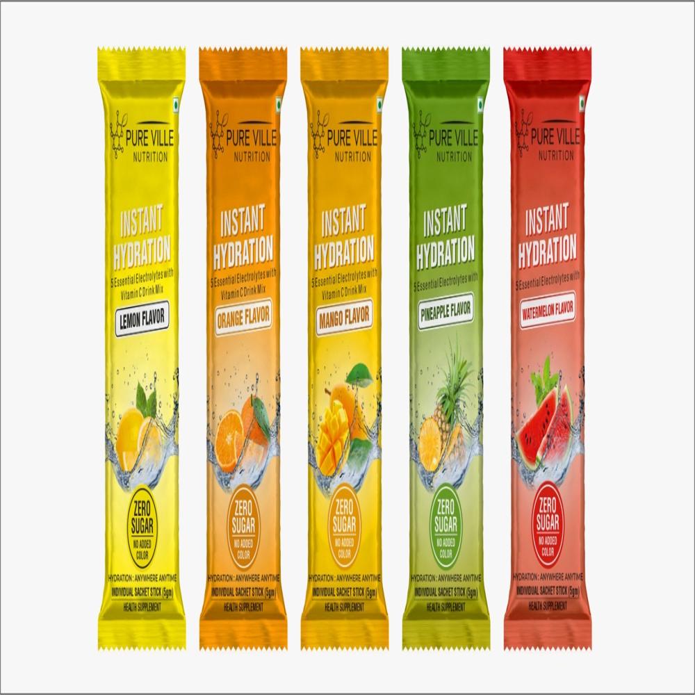 Zero Sugar Pineapple Electrolyte Hydration Drink Premix Sachets