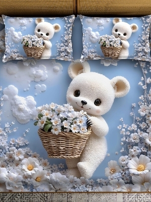 7 D digital print bedsheet set