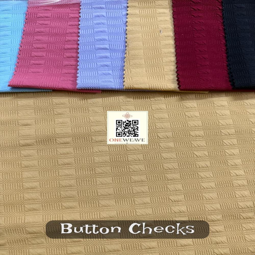 Buttonchecks Polyester Lycra Fabric