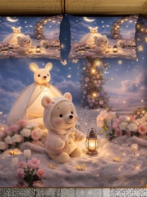 7 D digital print bedsheet set