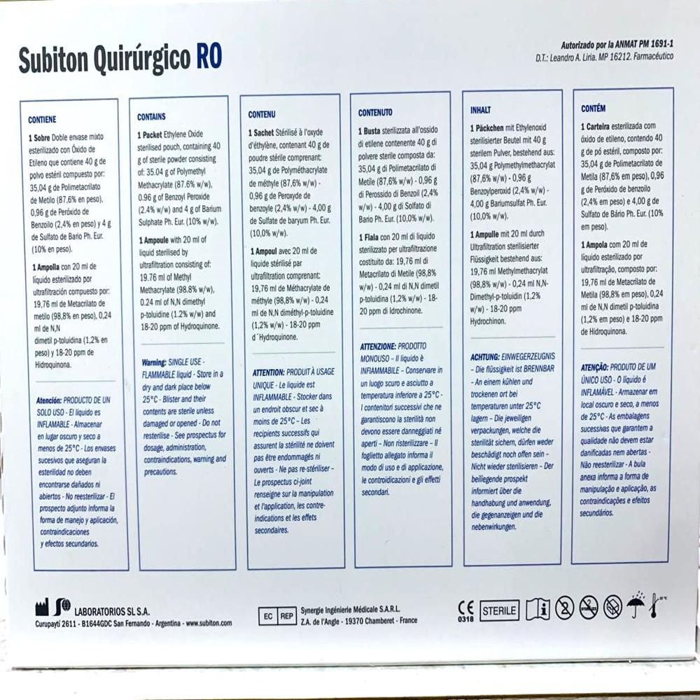 Surgical Subiton RO 40GM  -Bone Cement 