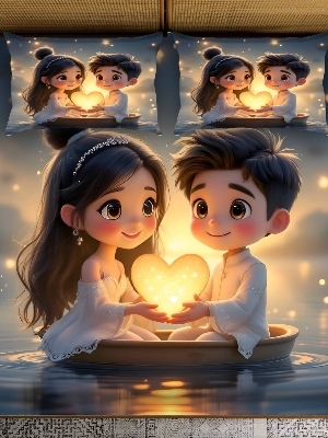 7 D digital print bedsheet set