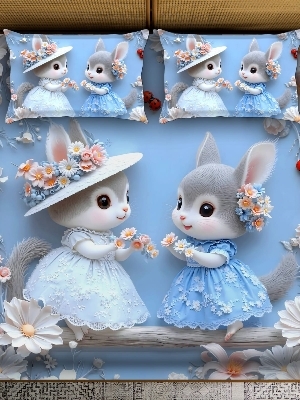 7 D digital print bedsheet set