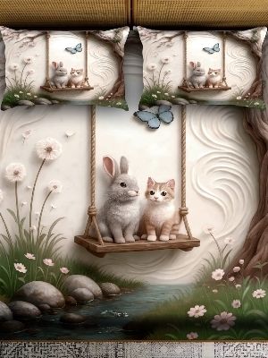 7 D digital print bedsheet set