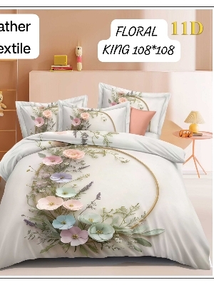 11 D digital king size bedsheet set