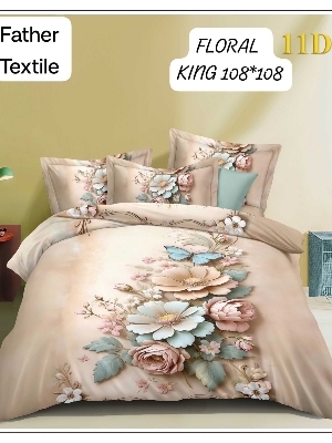 11 D digital king size bedsheet set