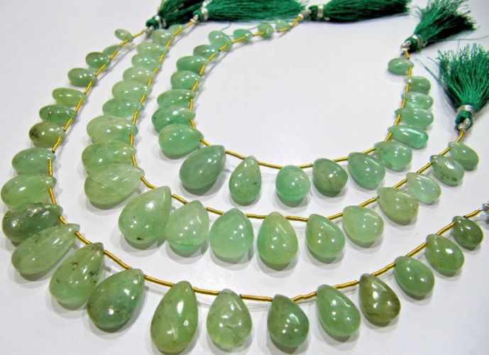 Natural Untreated Emerald Pear Shape Plain Smooth Briolette 6x9mm To 12x18mm Beads Strand 9 Inches Long