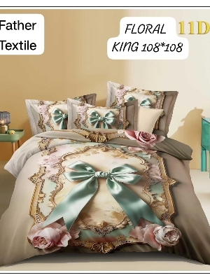 11 D digital king size bedsheet set