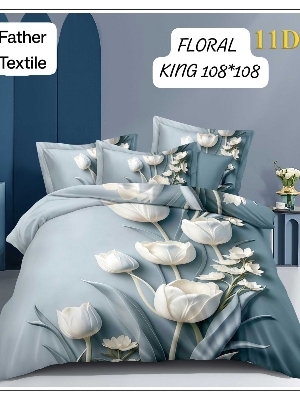 11 D digital king size bedsheet set