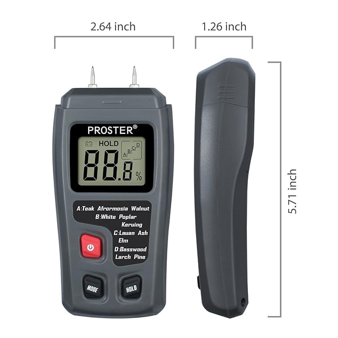  True Sense 2 Pins Digital Wood Moisture Meter, EMT01