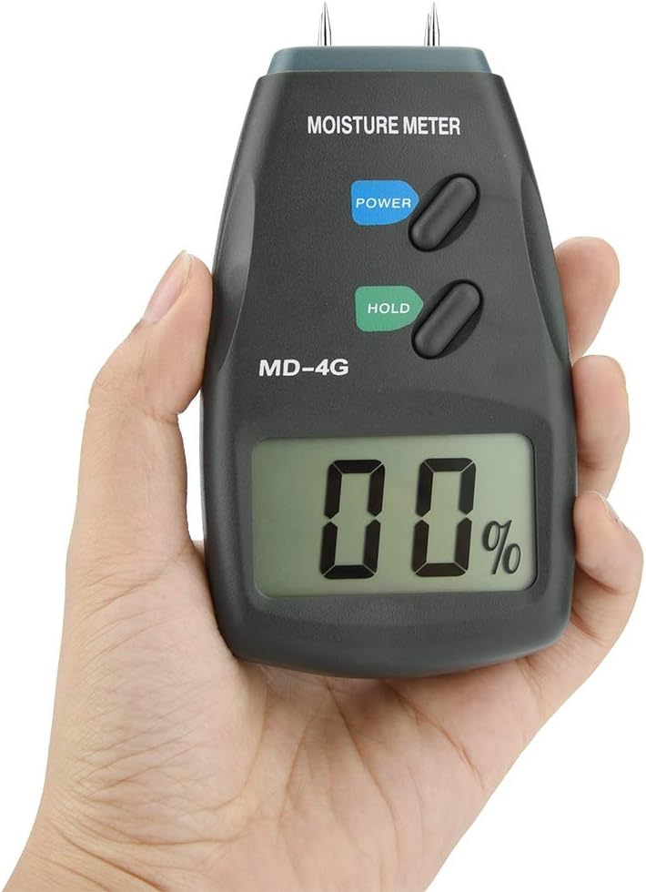 True Sense Digital Wood Moisture Meter Two Pin-Type Handheld 0-99.9 Timber Damp Detector, MD-4G