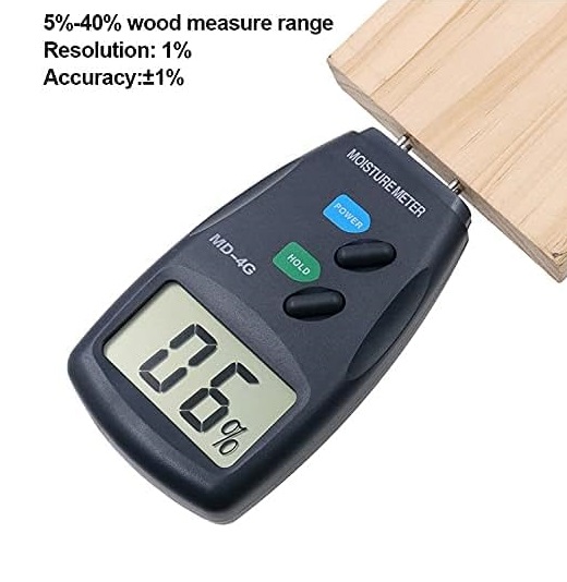 True Sense Digital Wood Moisture Meter Two Pin-Type Handheld 0-99.9 Timber Damp Detector, MD-4G