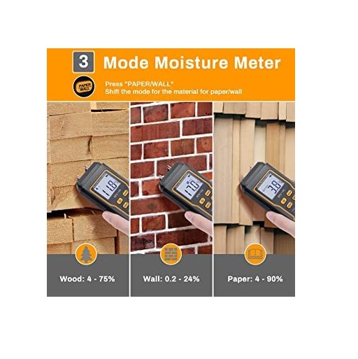 True Sense Digital Moisture Meter Humidity Measuring Device for Wall Paper Wood, HY-16