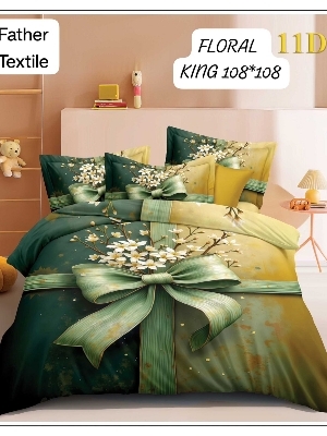 11 D digital king size bedsheet set