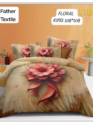 11 D digital king size bedsheet set