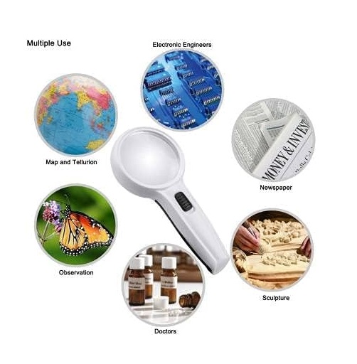 True Sense 5X Magnifying Glass With LED Light, DT7665