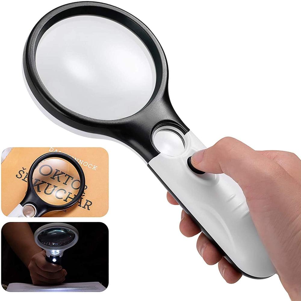 True Sense Magnifying Glass With 3 LED Light, 6902AB