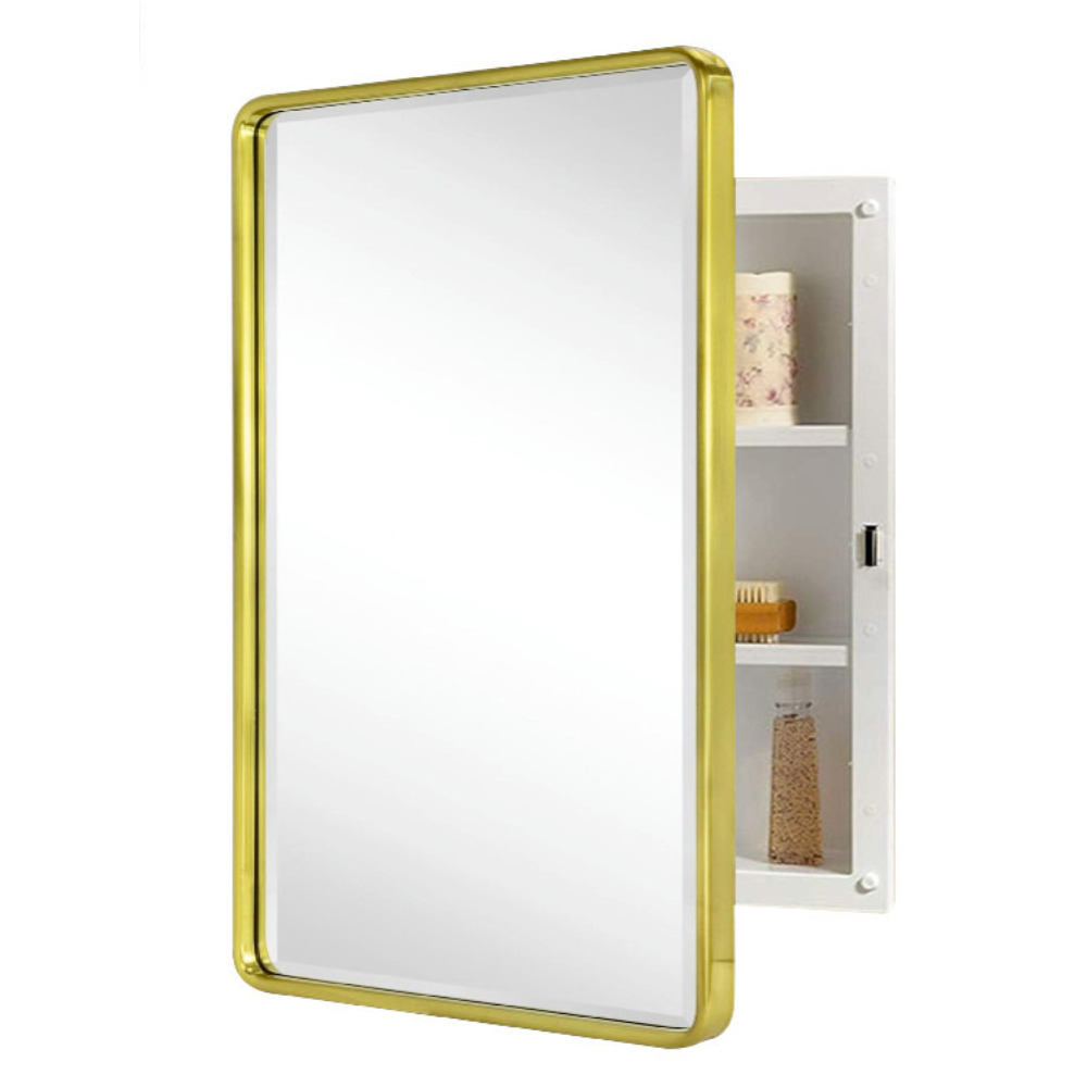 Stainless Steel Golden Crystal Cabinet