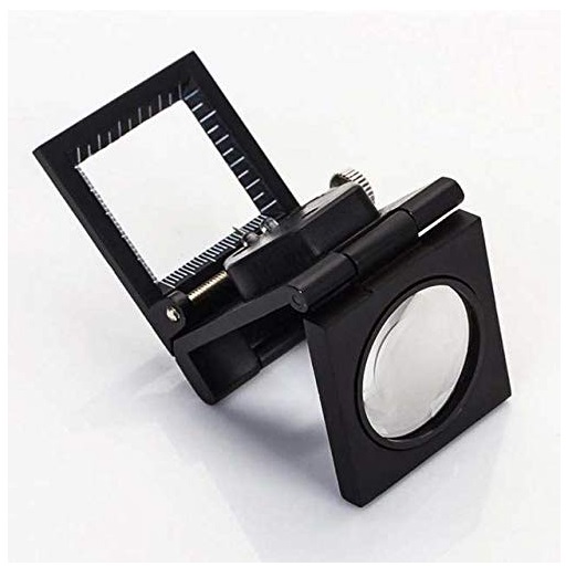 True Sense 10X Metal Folding Pocket LED with Scale Magnifier Zinc Alloy Magnifier Magnifying Glass, TH9005B