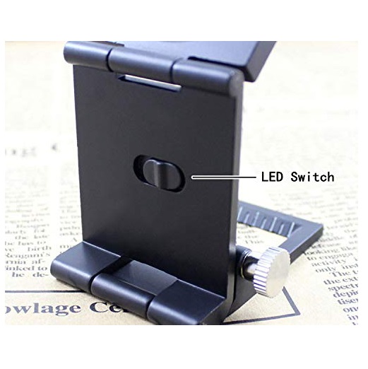 True Sense 10X Metal Folding Pocket LED with Scale Magnifier Zinc Alloy Magnifier Magnifying Glass, TH9005B