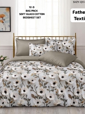 12 D digital print bedsheet set