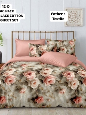 12 D digital print bedsheet set