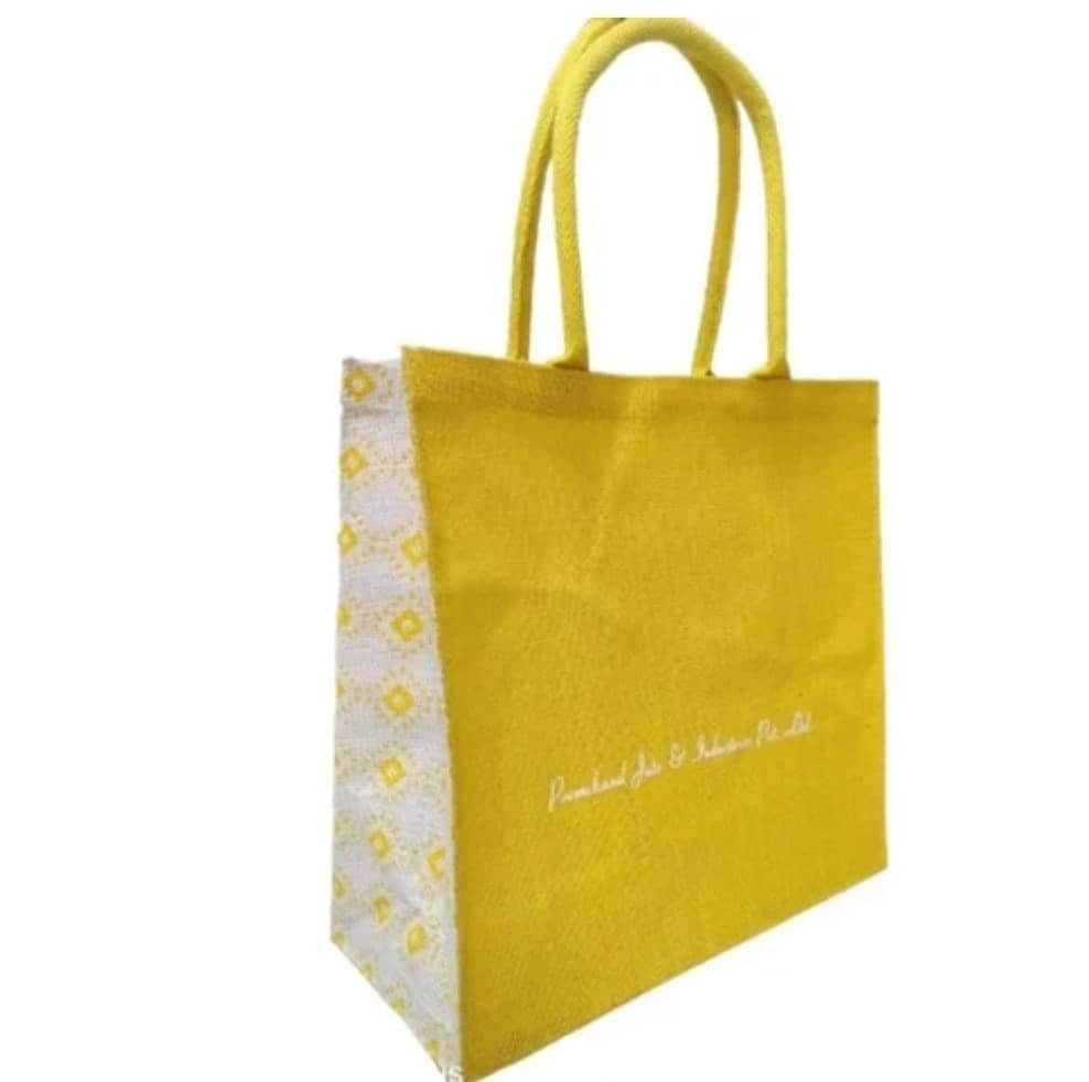 Yellow Jute Hand Bag