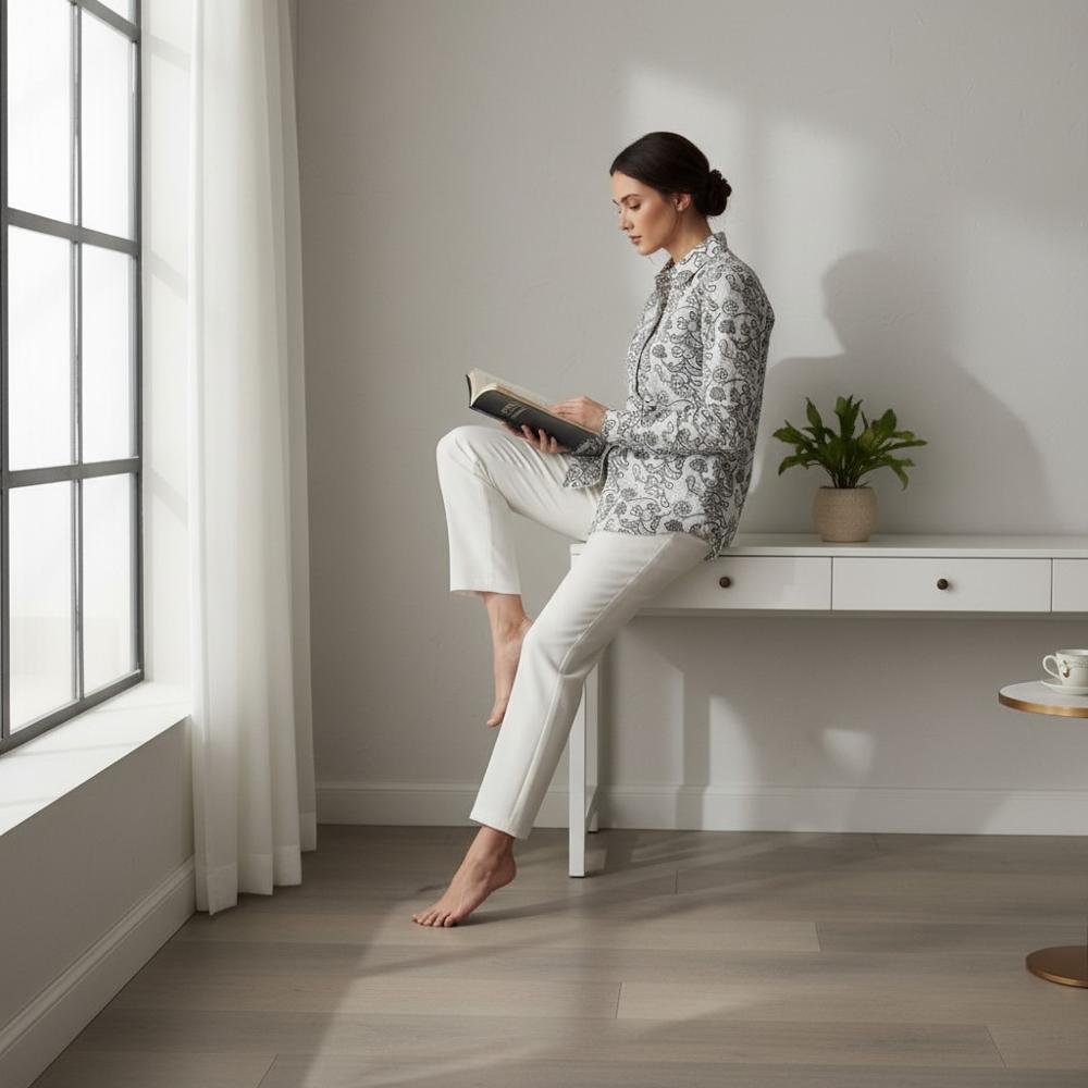 Women Casual Cotton Block Print Shirt