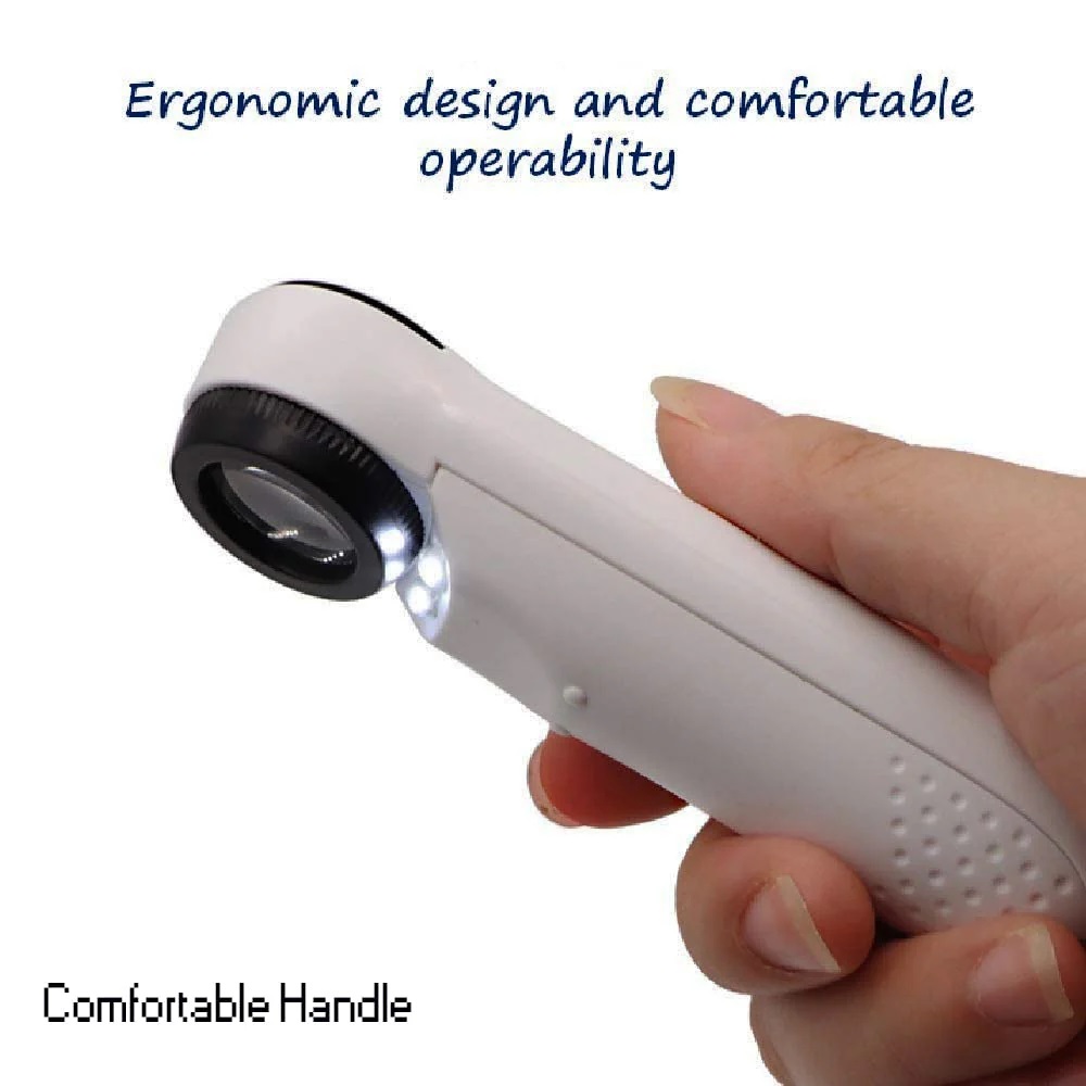 True Sense 40x Magnification Glass 2 Inbuilt LED 19 mm Hand-held Jewelry for Watch Repair, 6B-1B