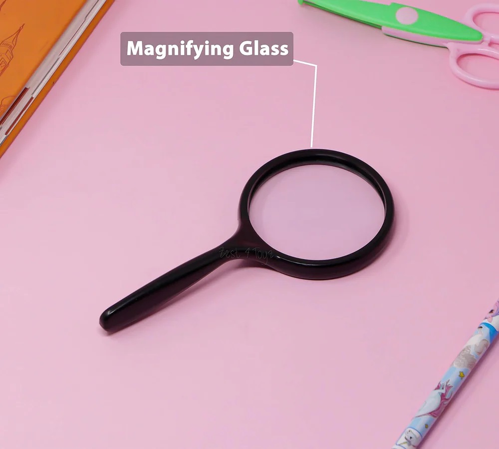 True Sense Black Plastic Handle Magnifying Glass, 5x75MM