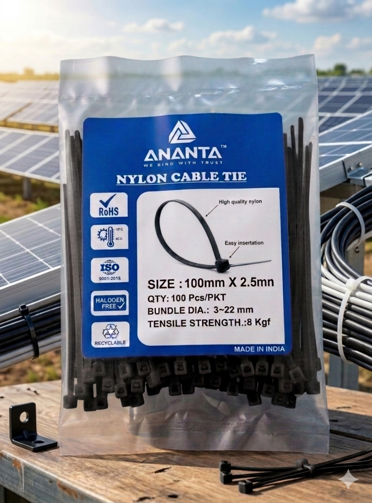 100 Mm Nylon Self Locking Cable Ties - Application: For Bundling Wires