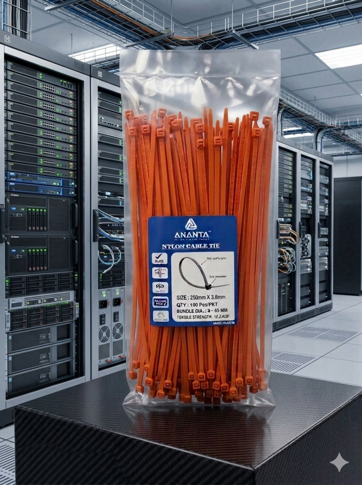 250x4.8 mm Red Nylon Cable Tie