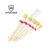 Autozcrave Premium Car Detailing Brush Kit (set Of 5) - Detailing Brush Set With Soft Synthetic Hair Brush (brown) - Power: Manual