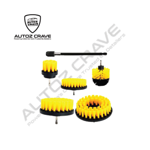 AUTOZCRAVE Car Cleaning Drill Brush Kit - Drill Type Cleaning Brushes (Set of 5)