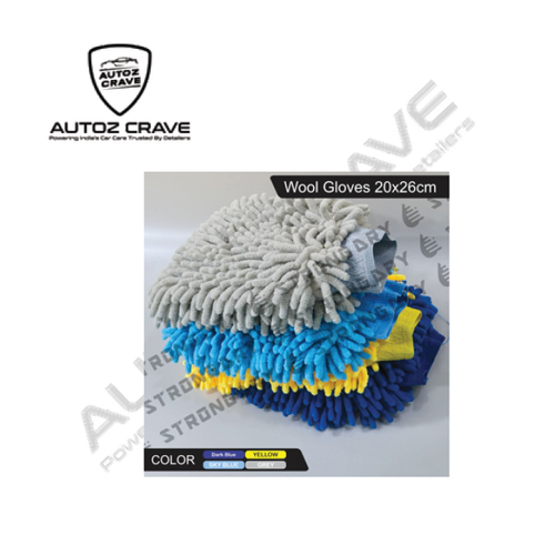 AUTOZCRAVE Chenille Microfiber Car Wash Mitt (20x26 cm)- Deep Car Cleaning Glove