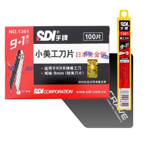SDI 1361  - 30 Degree Cutting Blades (Pack of 10) - SK2 + CR Alloy Steel Precision Blades for PPF & Vinyl Cutting