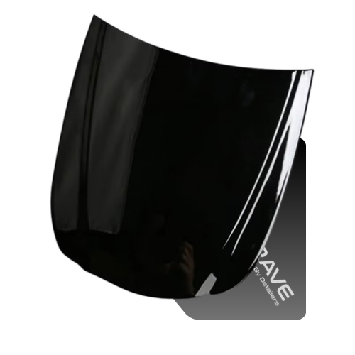 Autozcrave-Small Bonnet Model Black 28X26 Cm With Branding With Stand