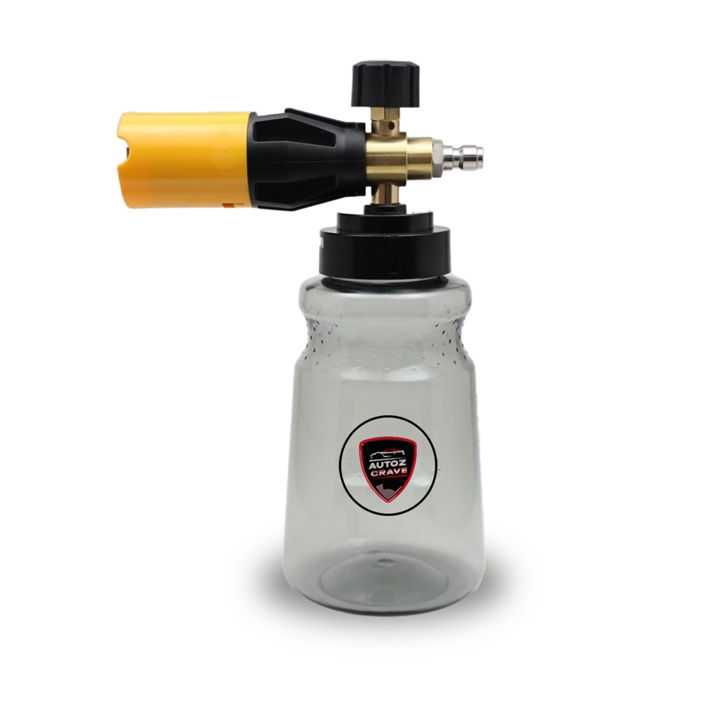 Autozcrave Premium Snow Foam Lance 1l - High Pressure Foam Cannon For Car Washing - Color: White Bottle