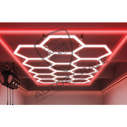 Hexagon Lights With Red Border (Studio Lights for Ceiling)